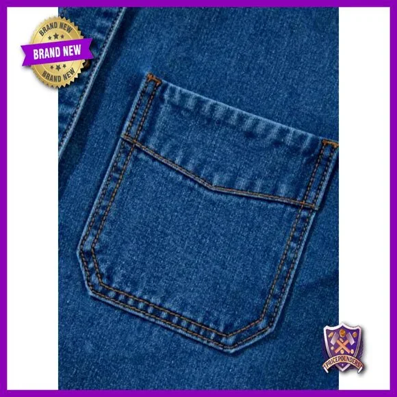 Oversized Boyfriend Denim Jacket Split Detail Long Sleeve Chic Classic Y2K